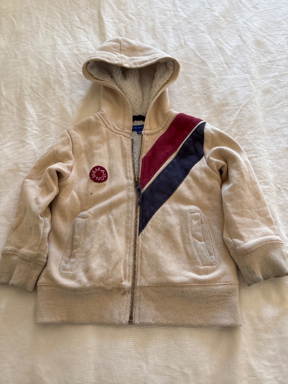 Maison Me warm Lined Zip Hooded Sweatshirt 5y